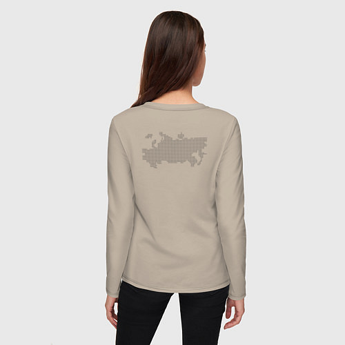 Женский лонгслив Россия карта и флаг / Миндальный – фото 4