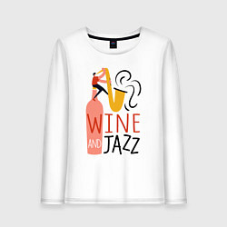 Лонгслив хлопковый женский Винишко и джаз, цвет: белый