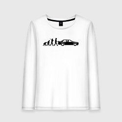 Лонгслив хлопковый женский БМВ эволюция, цвет: белый