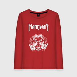 Лонгслив хлопковый женский Manowar rock dog, цвет: красный