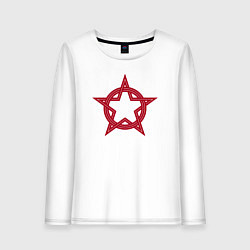 Лонгслив хлопковый женский Red star USSR, цвет: белый