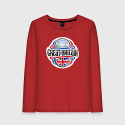 Лонгслив хлопковый женский Great Britain, цвет: красный