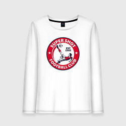 Лонгслив хлопковый женский Супер удар - футбольный клуб, цвет: белый