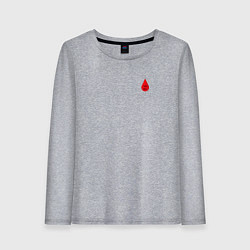Лонгслив хлопковый женский Группа крови: вторая положительная, цвет: меланж