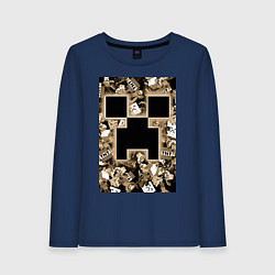 Лонгслив хлопковый женский Герои Minecraft, цвет: тёмно-синий
