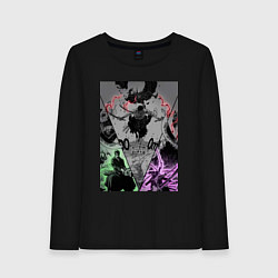 Лонгслив хлопковый женский Ван-Пис Зоро Ророноа пират, цвет: черный