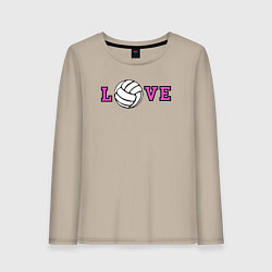 Лонгслив хлопковый женский Love volley, цвет: миндальный