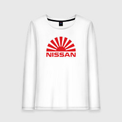 Лонгслив хлопковый женский Nissan car, цвет: белый