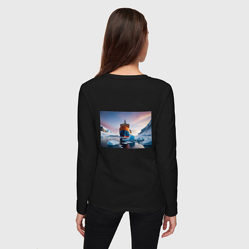 Женский лонгслив Северный морской путь / Черный – фото 4