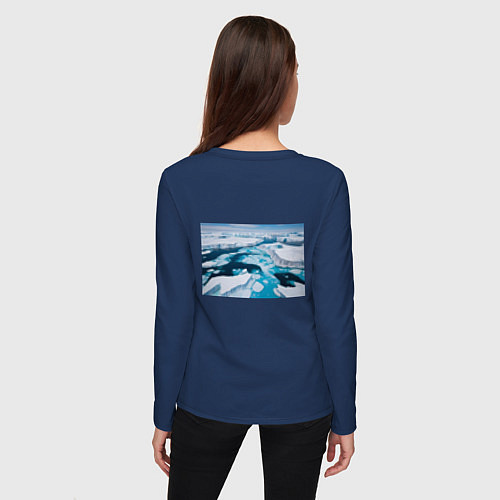 Женский лонгслив Арктический лед / Тёмно-синий – фото 4