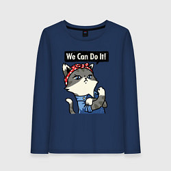 Женский лонгслив We can do it - cat