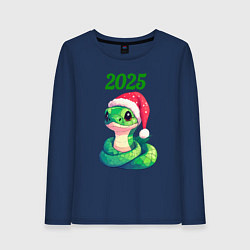 Лонгслив хлопковый женский Зеленая змейка 2025 год, цвет: тёмно-синий