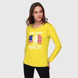 Лонгслив хлопковый женский Trump shot, цвет: желтый — фото 2