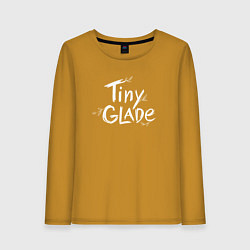 Лонгслив хлопковый женский Tiny glade logo, цвет: горчичный