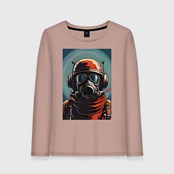 Женский лонгслив Портрет в противогазе