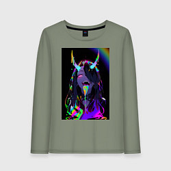 Лонгслив хлопковый женский Дьяволица секси, цвет: авокадо