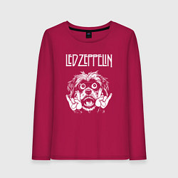 Лонгслив хлопковый женский Led Zeppelin rock dog, цвет: маджента