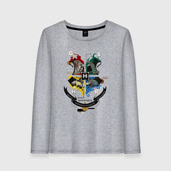 Лонгслив хлопковый женский Hogwarts School of Witchcraft and Wizardry, цвет: меланж