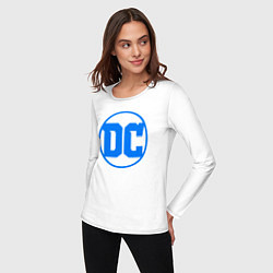 Лонгслив хлопковый женский DC comics logo, цвет: белый — фото 2