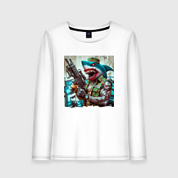 Женский лонгслив Dude shark - special forces