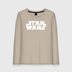 Лонгслив хлопковый женский Star wars logo, цвет: миндальный