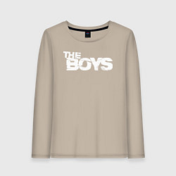 Лонгслив хлопковый женский The boys logo, цвет: миндальный