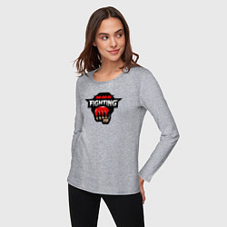 Лонгслив хлопковый женский MMA fighting, цвет: меланж — фото 2
