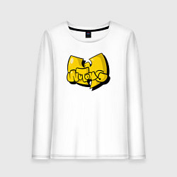 Лонгслив хлопковый женский Wu-Tang bubble, цвет: белый