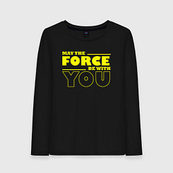 Лонгслив хлопковый женский May the force be with you Star wars, цвет: черный