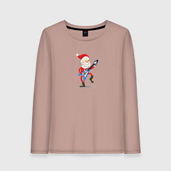 Лонгслив хлопковый женский Санта отжигает, цвет: пыльно-розовый