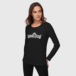 Лонгслив хлопковый женский Five Finger Death Punch - logo, цвет: черный — фото 2