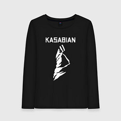 Лонгслив хлопковый женский Kasabian - logo, цвет: черный