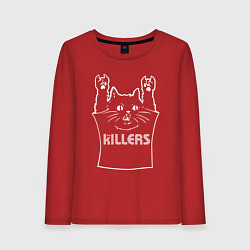 Лонгслив хлопковый женский The Killers - cat rock, цвет: красный