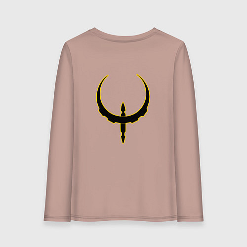 Женский лонгслив Чёрно-жёлтый знак quake / Пыльно-розовый – фото 2