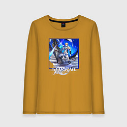 Лонгслив хлопковый женский Гепард, цвет: горчичный