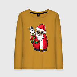 Женский лонгслив Дед мороз сыплет подарками