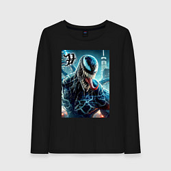 Лонгслив хлопковый женский Venom in New York city - ai art fantasy, цвет: черный