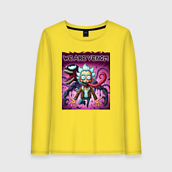 Лонгслив хлопковый женский Venom possessed Rick, цвет: желтый