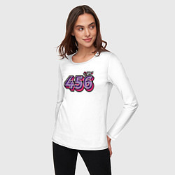 Лонгслив хлопковый женский Игрок 456, цвет: белый — фото 2