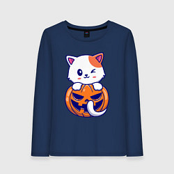 Женский лонгслив Halloween meow