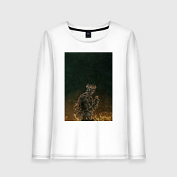 Лонгслив хлопковый женский Dark souls рыцарь, цвет: белый