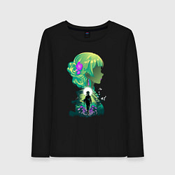 Лонгслив хлопковый женский Сяомао силуэт - Монолог фармацевта, цвет: черный