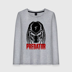 Лонгслив хлопковый женский Хищник - шлем, цвет: меланж