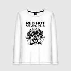 Лонгслив хлопковый женский Red Hot Chili Peppers - rock dog, цвет: белый