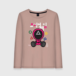Лонгслив хлопковый женский Squid game boy, цвет: пыльно-розовый