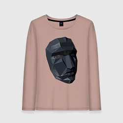 Лонгслив хлопковый женский Boss mask, цвет: пыльно-розовый