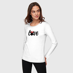 Лонгслив хлопковый женский Love Минни - парный товар, цвет: белый — фото 2