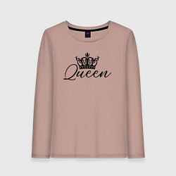 Лонгслив хлопковый женский Королева с короной - для пары, цвет: пыльно-розовый