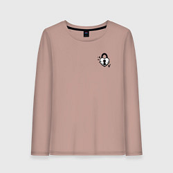 Лонгслив хлопковый женский Сердце под замком, цвет: пыльно-розовый