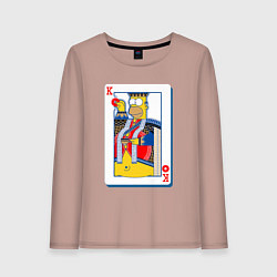 Лонгслив хлопковый женский Король Гомер, цвет: пыльно-розовый